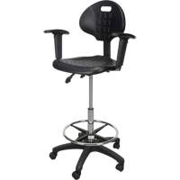Heavy-Duty Ergonomic Stool with Adjustable Arm Rests & Nylon Stem Casters, Mobile, Adjustable Height, 250 lbs. Capacity Les Distributions ICE