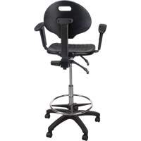 Heavy-Duty Ergonomic Stool with Adjustable Arm Rests & Nylon Stem Casters, Mobile, Adjustable Height, 250 lbs. Capacity Les Distributions ICE