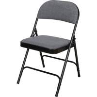Chaise pliante de luxe en tissu rembourr&eacute;e, Acier, Gris, Capacit&eacute; 300 lb Les Distributions ICE