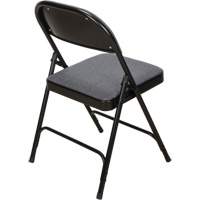 Chaise pliante de luxe en tissu rembourr&eacute;e, Acier, Gris, Capacit&eacute; 300 lb Les Distributions ICE