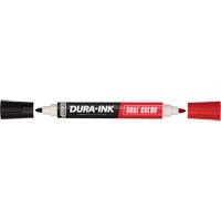 Marqueur &agrave; encre permanente et double couleur Markal Dura-Ink, Noir/Rouge, Pointe Ronde Les Distributions ICE