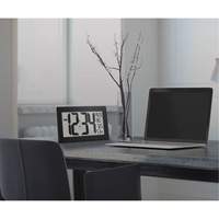 Self-Setting & Self-Adjusting Wall Clock with Stand, Digital, Battery Operated, Black Les Distributions ICE