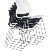 Chaises empilables, Polypropyl&egrave;ne, Hauteur 32", Capacit&eacute; 250 lb, Noir Les Distributions ICE