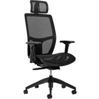 Format+ High-Back Weight-Sensing Synchro-Tilter with Headrest, Mesh, Black, 300 lbs. Capacity Les Distributions ICE
