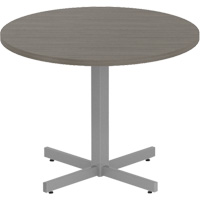 Newland Height-Adjustable Round Table, 36" L x 36" W x 29" H, 1" Top, Laminate, Brown Les Distributions ICE