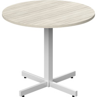 Newland Height-Adjustable Round Table, 36" L x 36" W x 29" H, 1" Top, Laminate, Tan Les Distributions ICE