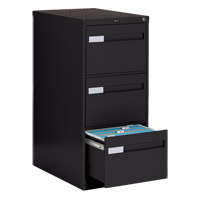 Vertical Filing Cabinet with Recessed Drawer Handles, 3 Drawers, 18.15" W x 26.56" D x 40" H, Black Les Distributions ICE