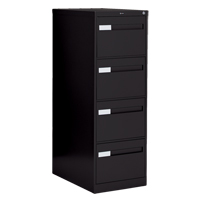 Vertical Filing Cabinet with Recessed Drawer Handles, 4 Drawers, 18.15" W x 26.56" D x 52" H, Black Les Distributions ICE