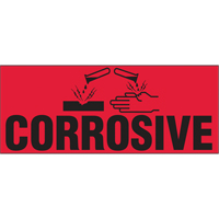 &eacute;tiquettes pour traitement sp&eacute;cial Corrosive, 5" lo x 2" la, Noir/rouge Les Distributions ICE