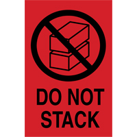 &eacute;tiquettes  Do Not Stack  pour envoi international, 6" lo x 4" la, Noir/rouge Les Distributions ICE