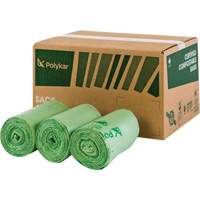 Certified Compostable Bags, Regular, 60" L x 48" W, Clear, 245 L (65 Gal.) Capacity Les Distributions ICE