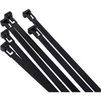 Attache-c&acirc;ble r&eacute;utilisable, Longueur 8", R&eacute;sistance &agrave; la traction 50 lb, Noir Les Distributions ICE