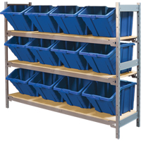&eacute;tag&egrave;res larges avec bacs g&eacute;ants en plastique, Acier, Sans boulons, Capacit&eacute; 800 lb, 66" la x 60" h x 18" p Les Distributions ICE