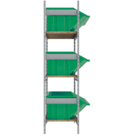 &eacute;tag&egrave;res larges avec bacs g&eacute;ants en plastique, Acier, Sans boulons, Capacit&eacute; 800 lb, 66" la x 60" h x 18" p Les Distributions ICE