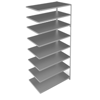 Shelving Unit, Galvanized Steel, Slotted Angle, Add-On, 48" W x 96" H x 24" D Les Distributions ICE
