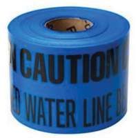 Ruban d'avertissement de danger souterrain Buried Water Line Identoline, 6" la x 1000' lo, Noir sur bleu Les Distributions ICE