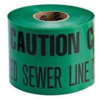 Ruban d'avertissement de danger souterrain Buried Sewer Line Identoline, 6" la x 1000' lo, Noir sur vert Les Distributions ICE