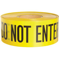 Barricade Tape, English, 3" W x 1000' L, 3 mils, Black on Yellow Les Distributions ICE