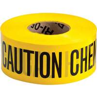 Barricade Tape, English, 3" W x 200' L, 3 mils, Black on Yellow Les Distributions ICE