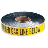 Ruban d'avertissement de danger souterrain Gas Line Identoline, 2" la x 1000' lo, Noir sur jaune Les Distributions ICE