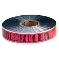 Ruban d'avertissement de danger souterrain Electric Line Identoline, 2" la x 1000' lo, Noir/rouge Les Distributions ICE