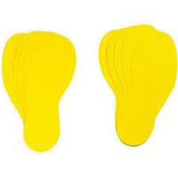 &eacute;tiquettes pour marquage des planchers, Empreinte de pas, 12" lo x 3,75" la, Jaune, Vinyle Les Distributions ICE