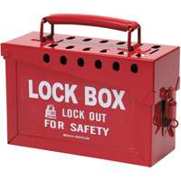 Coffret de s&eacute;curit&eacute; portatif en m&eacute;tal, Rouge Les Distributions ICE