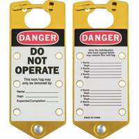 Labeled Lockout Hasps, Yellow Les Distributions ICE