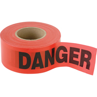 Standard Smaller Barricade Tape, English, 3" W x 300' L, 2 mils, Black on Red Les Distributions ICE