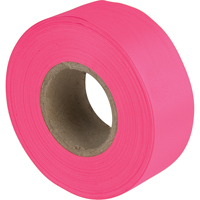 Flagging Tape, 1.1875" W x 150' L, Fluorescent Pink Les Distributions ICE