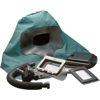Respirateur &agrave; adduction d'air Abrasi-Blast complet, Moyen, Coiffe souple, Bavette Simple Les Distributions ICE