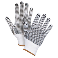 Gants tricot&eacute;s deux c&ocirc;t&eacute;s &agrave; pois, Poly/coton, Deux c&ocirc;t&eacute;s, Calibre 7, Grand Les Distributions ICE