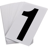 Num&eacute;ros autocollants, 1, 3-1/2" h, Noir sur blanc Les Distributions ICE