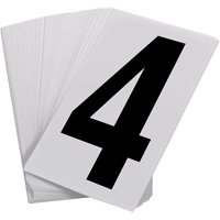 Num&eacute;ros autocollants, 4, 3-1/2" h, Noir sur blanc Les Distributions ICE