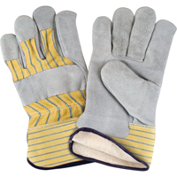 Winter-Lined Fitters Gloves, X-Large, Split Cowhide Palm, Cotton Fleece Inner Lining Les Distributions ICE