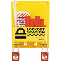 Compact Lockout Station, Thermoplastic Padlocks, 4 Padlock Capacity, Padlocks Included Les Distributions ICE
