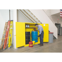 Armoires Sure-Grip EX pour entreposage de barils &agrave; la verticale, Capacit&eacute; de 110 gal. US, 2 barils, Jaune Les Distributions ICE