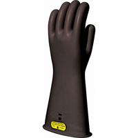 Black Natural Rubber Insulating Gloves, ASTM Class 2, Size 8, 16" L Les Distributions ICE
