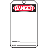 Safety Tags, Plastic, 3-3/8" W x 5-7/8" H, English Les Distributions ICE