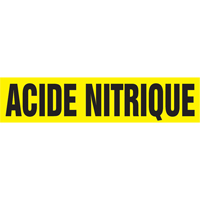 Marqueur de tuyau "Acid Nitrique", Autocollant, 4" h x 24" la, Noir sur jaune Les Distributions ICE