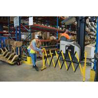 Expandable Barrier, 37" H x 11' L, Black/Yellow Les Distributions ICE