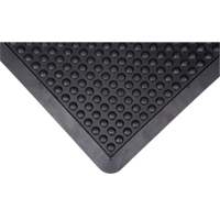 Tapis antifatigue en d&ocirc;me, &agrave; bulles, 2' x 3' x 1/2", Noir, Caoutchouc Les Distributions ICE