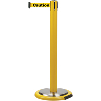Free-Standing Crowd Control Barrier, Steel, 35" H, Yellow Tape, 7' Tape Length Les Distributions ICE