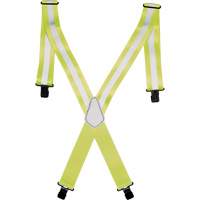Bretelles de travail haute visibilit&eacute; 2", Jaune lime haute visibilit&eacute;, Couleur r&eacute;fl&eacute;chissante Argent, Taille unique Les Distributions ICE
