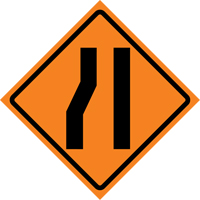 Merge Right Roll-Up Traffic Sign, 36" x 36", Vinyl, Pictogram Les Distributions ICE
