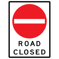 "Road Closed" Roll-Up Traffic Sign, 36" x 48", Vinyl, English with Pictogram Les Distributions ICE