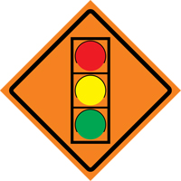 Stop Light Roll-Up Traffic Sign, 29-1/2" x 29-1/2", Vinyl, Pictogram Les Distributions ICE