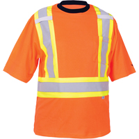 T-shirt de s&eacute;curit&eacute;, Polyester, Moyen, Orange haute visibilit&eacute; Les Distributions ICE