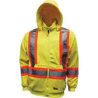 Chandail &agrave; capuchon de s&eacute;curit&eacute; en molleton, Polyester, Petit, Jaune lime haute visibilit&eacute; Les Distributions ICE