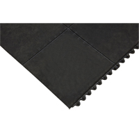 Tapis antifatigue, Lisse, 3' x 3' x 1/2", Noir, Caoutchouc naturel Les Distributions ICE
